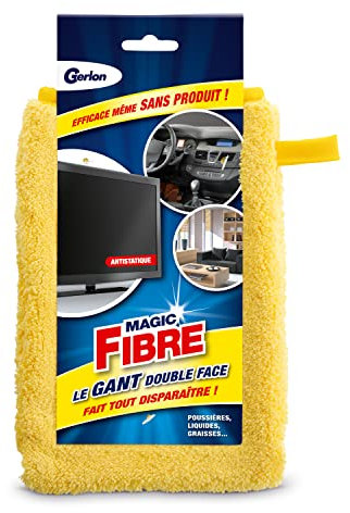 Gerlon Magic Fibre Mikrofaser-Handschuh – entfernt Staub, Flüssigkeiten und Fette, ideal für Haus & Auto, gelb