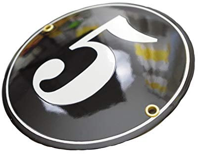 Hausnummer Hausnummernschild Emaille | Kreis Ø 15 cm | mit Wunschnummer Hausschild, Vorbohrungen, Personalisierte, Hausnummernschilder, Türschild, Wunschtext