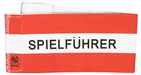 B+D Spielführer Klett Armbinde (ROT/Weiss)
