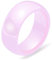 PAURO Damen Schmuck Hoch Poliert Klassisch Design Engagement Hochzeit Band Ringe Keramik Rosa Größe 62 (19.7)