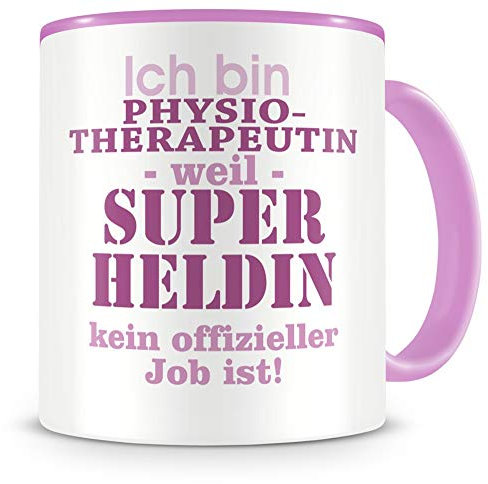 Samunshi® Ich bin Physiotherapeutin Tasse Beruf Geschenk Kaffeetasse Teetasse Kaffeepott Kaffeebecher Becher rosa
