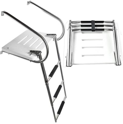 Marine City - Escalera Piscina de Acero Inoxidable con 3 Peldaños para Nadar