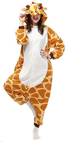 BGOKTA Pigiama Animali Donna Cosplay Costumi Adulto Interi Pigiama Costume Giraffa Festival del Partito, M