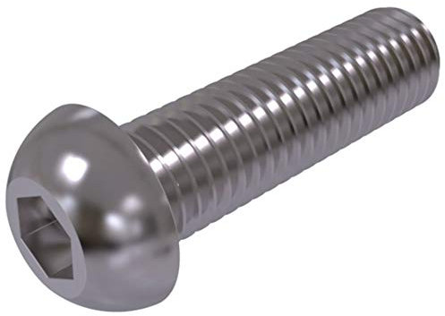 M6 30 mm (Packung mit 25 Stück) Sechskantmuttern mit Schraubenkopf, Bolzen, Innensechskant, Stahl, verzinkt