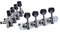 Ortega Mandolin Tuning Machine Heads Set A-style Deluxe Black Buttons Chrome (OTMMADLX-CR)