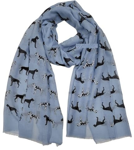 GFM® Schal mit Doggenmotiv (GD) Gr. 90, Gd-086-hlnl-denim blue