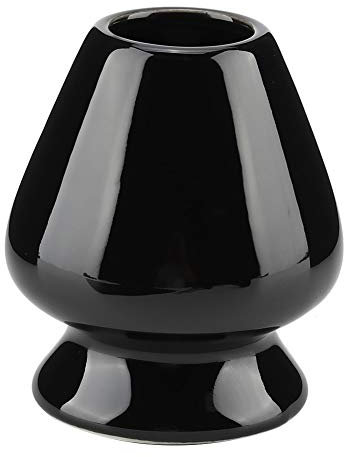 Soporte de cerámica para batidor Matcha de 1 pieza 3,1x2,8x2,8 pulgadas para accesorios de juego de té Matcha japonés Matcha Chasen de bambú(negro)
