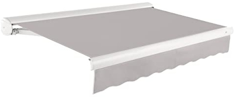 Awntech 14' Full Cassette Right Motor (14' x 10') Retractable Patio Awning, Gray