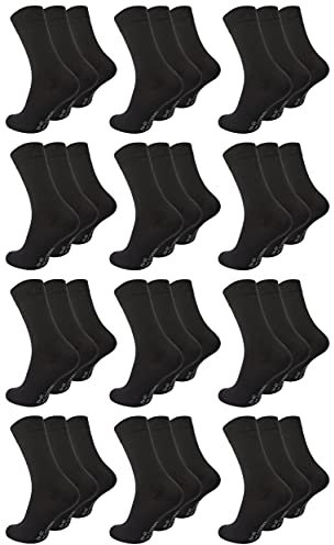 Paolo Renzo Business-Socken 36 Paar Hochwertige Baumwoll Socken Anzugssocken Größe 43/46 Schwarz