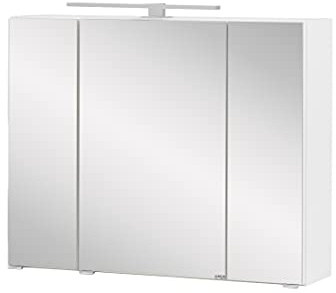Held - Armoire de toilette Kornel 80cm 3 portes & éclairage LED - blanc