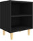 vidaXL Table de Chevet avec Pieds en Bois Massif, Armoire de Lit, Table de Nuit, Meuble de Chambre à Coucher Maison Intérieur, Scandinave, Noir