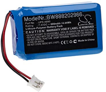 vhbw Akku Ersatz für Chuango UPS-A890 für Alarmanlage, Alarmsystem (600mAh, 7,4V, Li-Polymer)