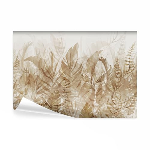 decomonkey Papier Peint Panoramique Plantes 450x315 cm Décoration murale | Tapisserie décorative pour chambre salon, Paysage feuilles nature plantes scandiboho tendances, moderne