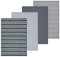 Sleepdown Textured Stripe Printed & Waffle Tea Towels 100% Cotton Half Panama - Super Absorbent Luxury Hotel Quality Kitchen Towel - Pack of 4 - Grey - 46cm x 65cm