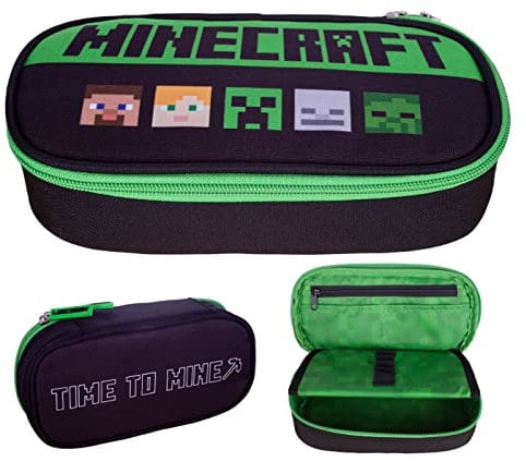ASTRA Minecraft Bedrock case Federmappe Federtasche Federmäppchen Crepper, großes Federmäppchen, Minecraft Geschenke, Schulbedarf Federmäppchen Große Kapazität