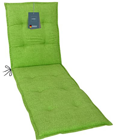 LILENO HOME Sonnenliege Auflage als [1er Set - Rollliege] in Apfelgrün - Gartenliegen Auflage perfekt für Strandliege - Polster Auflage für Gartenliege (190x60x6cm)