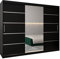 MEBLE KRYSPOL Kleiderschrank mit Spiegel Verona 2 - Garderobenschrank - Schrank Schlafzimmer - Mehrzweckschrank DREI Schiebetüren - Regalen - Flur Möbel - Kleiderstange Schrank - Allzweckschrank