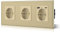 BSEED Enchufe Schuko de 3 enchufes, empotrado, montado en pared, 3 en 1, con potencia de carga USB de 2,1 A y adaptador tipo C, estación de carga, enchufe de extensión de cristal, 228 mm, dorado