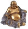 Aspinaworld Sitzende Buddha Figur mit dickem Bauch 17 cm, Deko Buddha, Moderne Buddha Figur