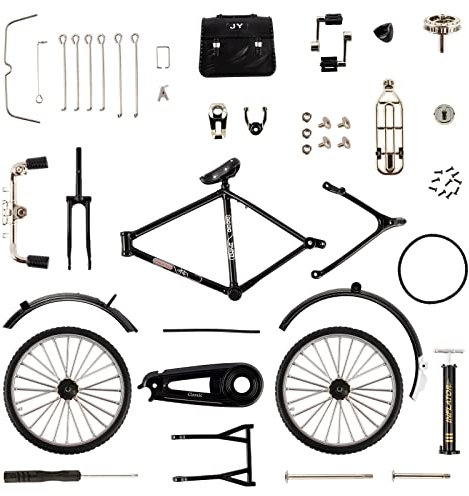 Bahan alamy Fahrrad Modell Spielzeug, 1:10 Simuliertes Fahrrad-Modell, DIY Retro Finger Fahrrad, Mini Fahrrad SpielzeugSchlafzimmer Büro Dekor Geschenk für Kinder (Schwarz)