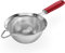 18/8 Stainless Steel Mesh Sieve: U-Taste Kitchen Metal Fine Mesh Sieve Strainer with Riveted Sturdy Silicone Handle and 30 Mesh Hole for Straining Flour, Tea, Coffee, Juice (Red, 14 cm)