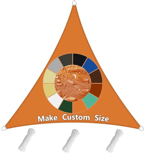 Professional Sonnensegel 4.5x4.5x4.5M, Segeltuch Pergola, Hergestellt aus 220g/m² hochwertigem Polyester, mit Freiem Seil, für Garten Terrasse Camping - Orange
