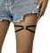 Mädchen Beinkette Punk Bein Strumpfband Gürtel Oberschenkel Ketten Schwarz Körperkette Festival Rave Körperzubehör mit kleinem Herz Dekor Oberschenkel Gürtel Holster für Frauen Kostüm Gothic