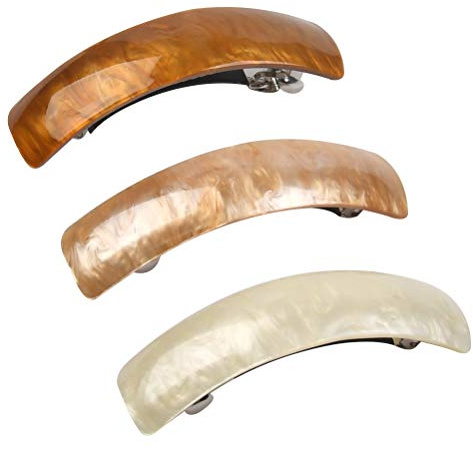 DODUOS 3PCS Barrettes for Women, Hair Clips for Thick Hair, Retro Classic Large French Clip, Slides for Fine Hair