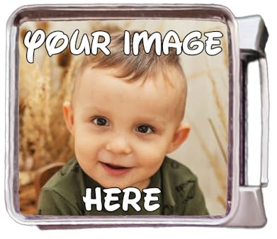 2Burned UK Personalised Photo Charm For Italian Style 9 mm Bracelets Stainless Steel Custom Image Picture