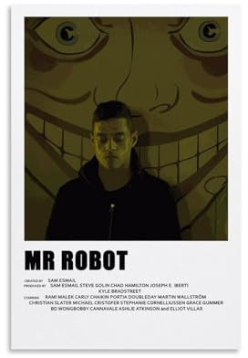 LUISAS Mr. Robot Poster Dekorative Malerei Leinwand Wandkunst Wohnzimmer Poster Schlafzimmer Malerei,Wandkunst Bilddruck Moderne Familienzimmer Dekor 12x18inch(30x45cm)