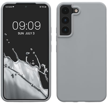kwmobile Handyhülle für Samsung Galaxy S22 Hülle - Case Silikon - Kabelloses Laden - Schutzhülle Cover in Grau