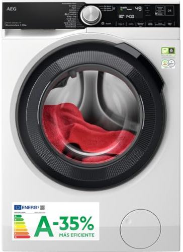 AEG LFR9514L6U Lavadora de Carga Frontal 10 Kg, 1400 rpm, Libre Instalación, AbsoluteCare y AbsoluteWash, Función Vapor, Motor Inverter, PowerCare, Wifi, Blanco, Clase A -35%, Fabricado en UE
