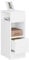 eSituro Narrow Bedside Table with 2 Open Compartments and 1 Drawer, White Nightstand 25x30x66 cm, Space Saving Cabinet Night Table for Bedroom Living Room, Wooden, SCD0213