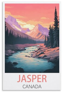 KmoNo Jasper Canada Vintage-Reiseposter, 20 x 30 cm, Wanddekoration, Gemälde, Leinwand, Wandkunst, Wohnzimmer, Poster, Schlafzimmer