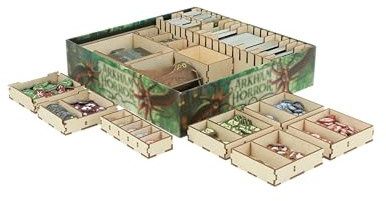 The Broken Token Arkham Horror 3rd Edition Compatible Game Organizer - Birch Wood Storage Box with Trays for Cards, Clues, Doom & More - Compatible w/Dark Waves - Wooden Game Organizer