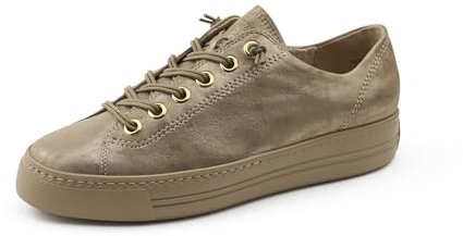 Paul Green Damen Low-Top Sneaker - Wechselfußbett & Orthopädische Einlagen - Leichte Eva-Sohle - Sportschuhe & Sneaker Damen - Beige Metallic 46x