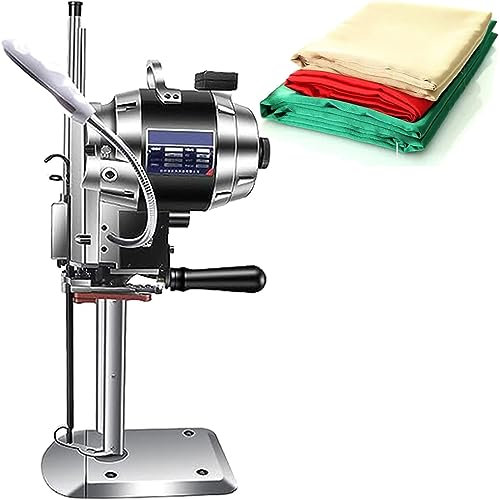 Industrielle Stoffschneidemaschine, vertikale elektrische Stoffschere mit LED-Licht, automatische Schärfklinge, Maschine mit Automatik zum Schneiden von Leder/Gummi/Pappe, 110 V-13 Zoll (220 V 12 Zoll