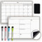 Monvara® Set Calendario Magnético Nevera 2025 - Planificador Mensual y Organizador Semanal A4 + 4 Rotuladores y Borrador - Lista de Compra, Menú, Rutina, Tareas (Pack, 30x21cm)