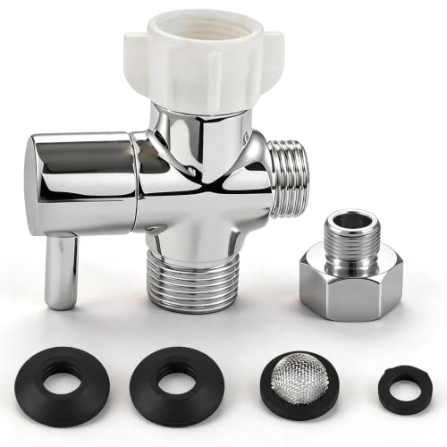 YRDL Bidet-T-Adapter mit Absperrventil, T-Ventil aus Metall für Bidet, 2,2 x 2,2 x 1,2 cm oder 3/8 Zoll, T-Anschluss für Toilette