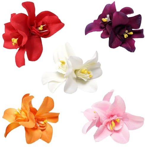 5pcs Flower Hair Clips, Bohemian Hair Flowers, Hairs Accessories for Hawaiian Seaside Holiday