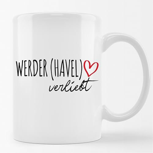 Huuraa Tasse Werder Havel verliebt Geschenk 330ml Weiß Werder Havel Präsent