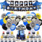 Polizei Geburtstag Deko - 58 Stück Polizei Deko Kindergeburtstag, Happy Birthday Banner, Polizei Luftballons, Polizeiauto Folienballons, Tortendeko, Cupcake Topper, Polizei Party Deko Junge