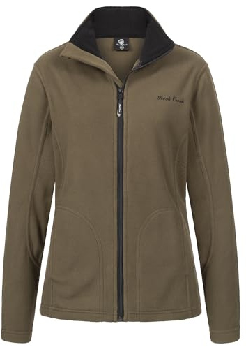 Rock Creek Damen Fleecejacke Fleece Jacke Übergangs Jacke Sweatjacke D-389 [Olive M]