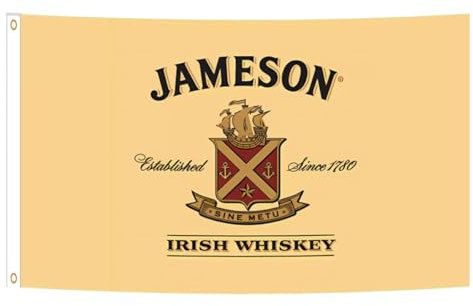 Yerchic Jameson Flagge, Whiskey-Banner, 91 x 152 cm, für Garage, Innenraum, Männerhöhle, Wanddekoration