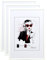 KM FOTO Set Moderner Glas Bilderrahmen NLS aus Kunststoff Perfekt für Fotos Poster und Wanddeko Collage: Farbe: 3er Pack Weiß | Format: 40x60