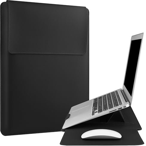 ZOENHWA Custodia per laptop da 13 14 pollici, Compatibile con MacBook Pro13.3,13.6/MacBook Air M1 M2 2022-2016/13 ''-14 '' Dell XPS Surface Pro X/8/7/6/5,Porta Supporto laptop Sleeve-Nero