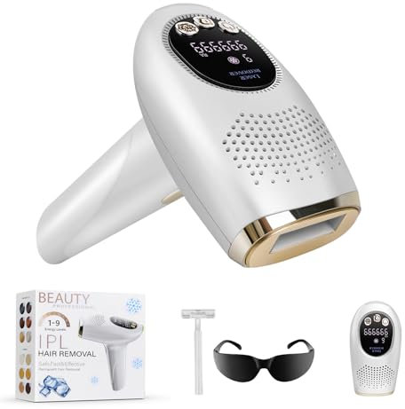 IPL Geräte Haarentfernung Laser für Männer und Frauen, 999,999 Lichtimpulse 3 Funktionen HR/SC/RA und 9 Energiestufen Schmerzlos Haarentfernung für Körper, Gesicht, Beine