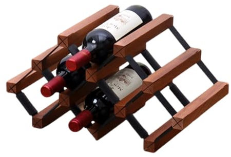 OYWEHECE Generisches Weinregal, Präsentationsregal, Freistehendes Lagerregal, Arbeitsplatten-Holzregal – Stapelbare Regale für Rot,A