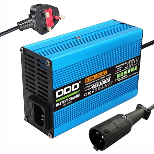 QDD 48V 5A Golf Cart Battery Charger for Lead Acid Batteries,Trickle Charger,with Club Car Type 3-Pin Round Charger Plug