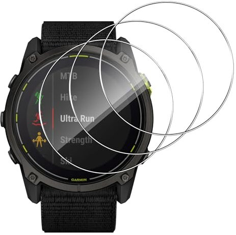 Lutree para Garmin Enduro 3 Cristal Templado, 3 Piezas Dureza 9H HD Protector de Pantalla, Anti-Arañazo Sin Burbujas Vidrio Templado Película Protectora
